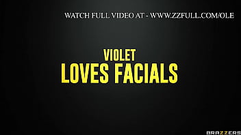 Violet Suka Dihujani Sperma Di Wajahnya