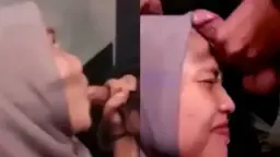 Zilla Berjilbab Mengulum Kontol Di Wajahnya